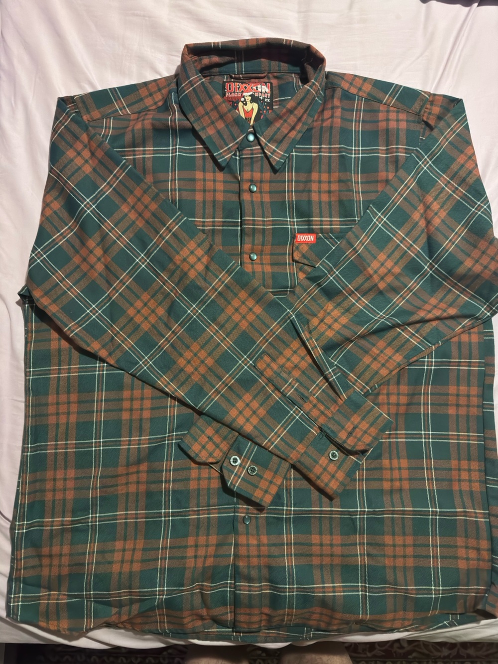 DIXXON - Mistletoe flannel Forest Green & Rust Plaid Men’s Button-Down Shirt